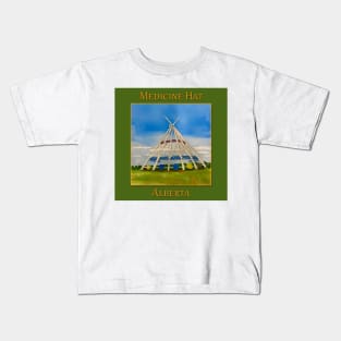 SaamisTeePee Landmark in Medicine Hat Alberta Canada - WelshDesigns Kids T-Shirt